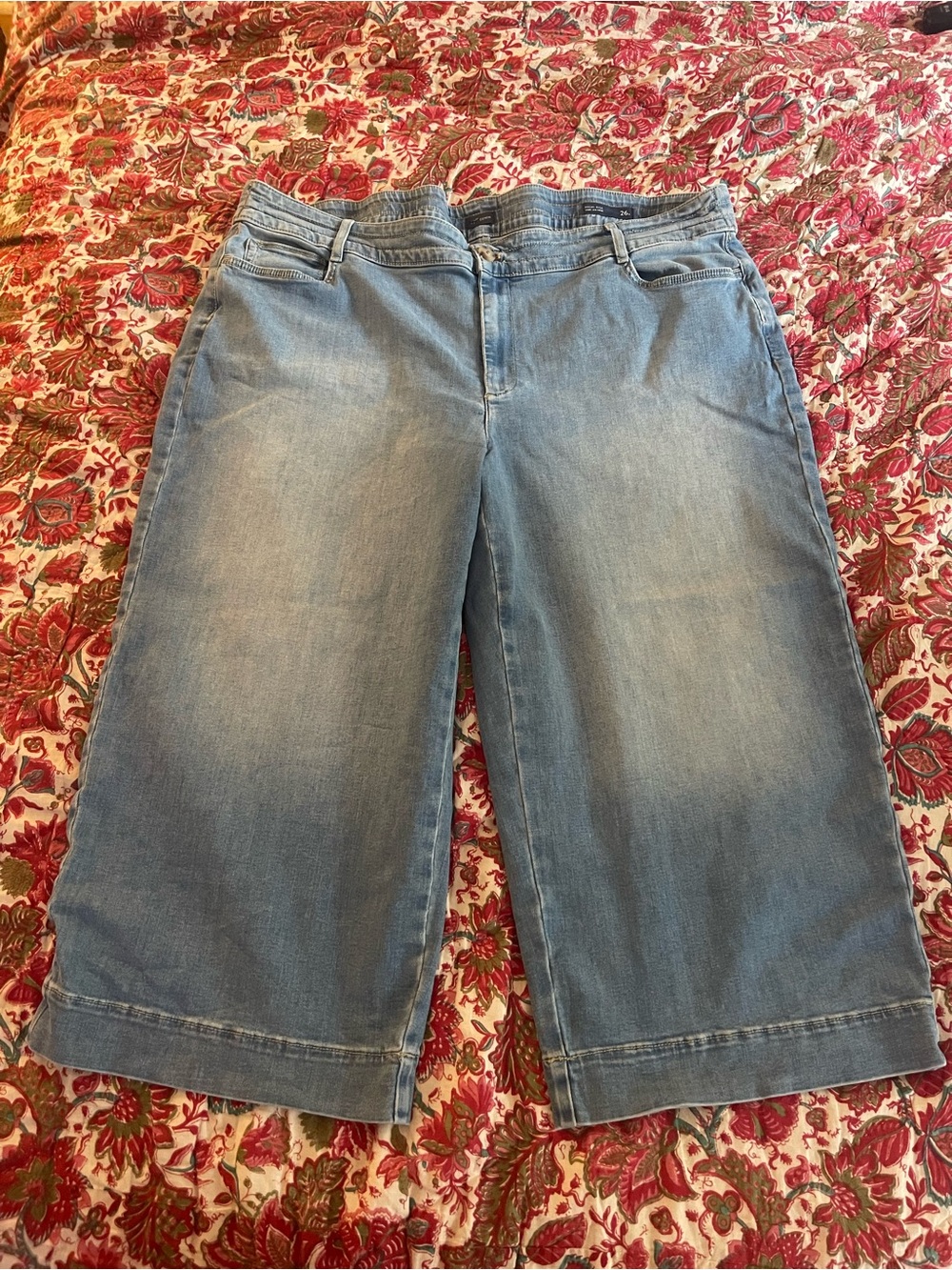 J Jill Light Blue Wide-Leg Crop Jeans